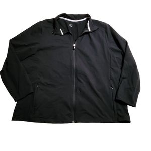 Lands' End Women's Black Workout Zip Jacket w/Thumbholes 3 Pockets Size 3X  B11